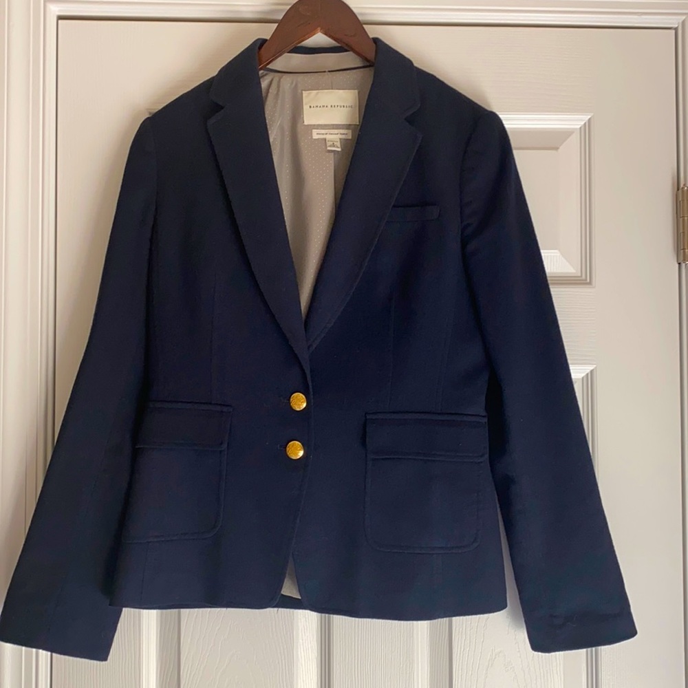 Banana Republic Navy Wool Blazer Size 8